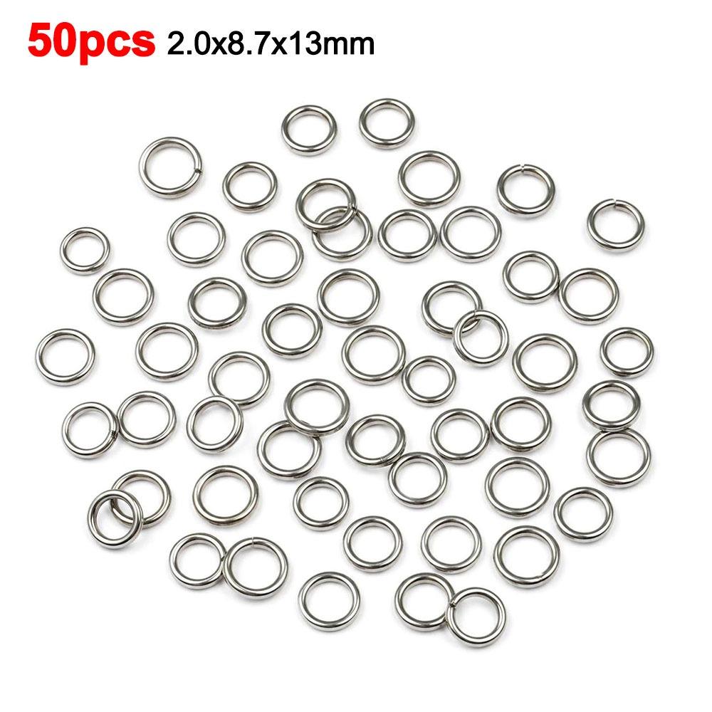 50pcs Corrosion Resistant Fishing Split Rings 50pcs Pack Jig Rings Freshwater Fishing