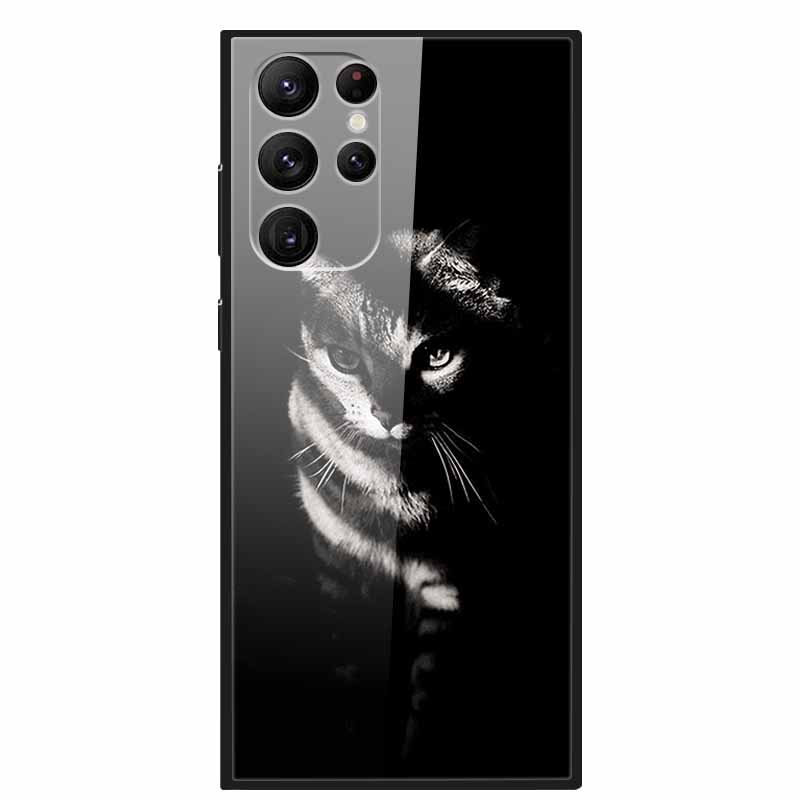 Закаленное Стекло Чехол Для Samsung S23 Ultra 5G Чехол S 23 Роскошный Жесткий Funda для Samsung Galaxy S23 Plus Ultra 5G Расписанный Coque S23