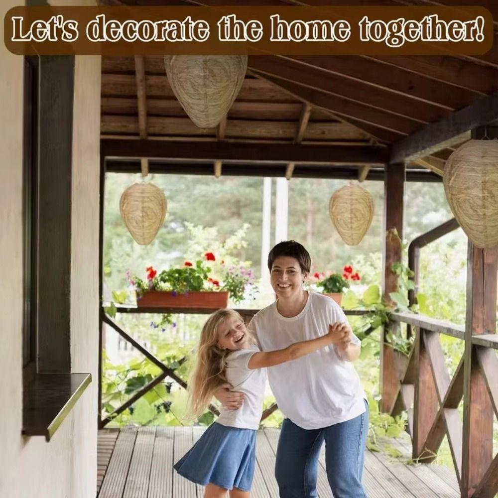 Waterproof Wasp Nest Decoy Reusable Artificial Beehive Simulation Beehive Lantern Garden