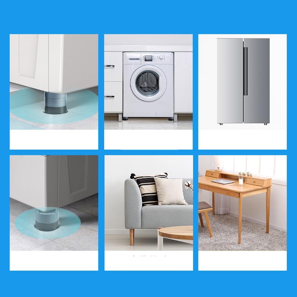 4PCS Shockproof Anti Vibration Pad Grey Non-Slip Washer Base Pad For Laundry Room