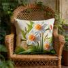 Vibrant Daffodil Flower Pillow Cover 2D Realistic Narcissus Print Sunset Botanical Cushion Case For Sofa Bed Couch Home Decor