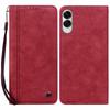 For Samsung Galaxy S25 Edge Case Lines Pattern Wallet Leather Phone Cover with Strap