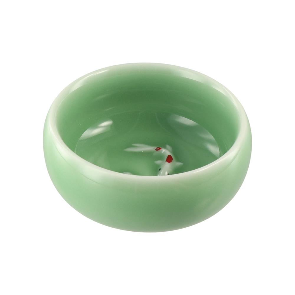 Трещиноватые золотые рыбки селадоновая фарфоровая чайная чашка кунг-фу изящная чашка для чая пиала сервировочная 60 мл китайская чайная чашка для приготовления чая