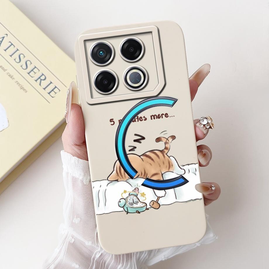 Мягкий силиконовый ТПУ матовый чехол Funda для Infinix GT 20 Pro / Infinix X6871 GT20Pro, задняя крышка, Астронавт, Лунная ночь, Расписной