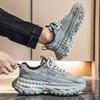 Men's Shoes Fashion Trend Mesh Breathable Thick Bottom Shoes Outdoor Anti-slip Comfortable Sneakers Casual Running Shoes White Shoes