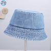 Fashion Solid Color Simple Temperament Breathable Versatile Small Brim Basin Hat Washed Denim Windproof Comfortable Bucket Hat