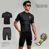 Mens Cycling Jersey Bib Shorts Set Breathable Quick Dry Short Sleeve Riding Kit