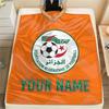 Custom Name Algeria National Football Team Flannel Blanket, High Quality Comfortable for All Seasons, Home Decor, Warmth and Comfort