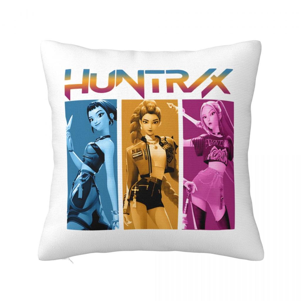 Huntrix Saja Boys Kpop Охотники на демонов Наволочки для квадратных подушек Чехол для подушки Новинка Полиэстер Декоративная наволочка Для сиденья 45*45 см