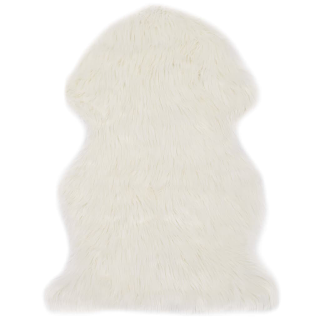 Rug 60x90 cm Artificial Sheepskin White