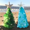 Beautiful Sea Glass Christmas Tree Ornaments Resin Crystal Blue/Green Xmas Decoration Supplies