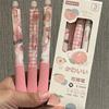3pcs/set Cute Erasable Click Pen Pastel Kawaii Press 0.5mm Black Blue Ink Pen with Soft Grip Peach Juice Color Study Supplies