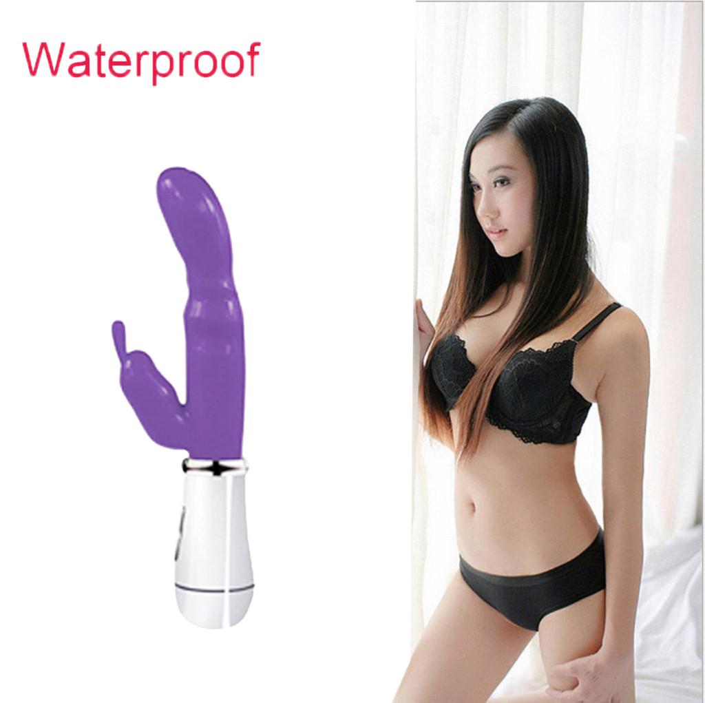 Водонепроницаемый многоскоростной фаллоимитатор-кролик, вибратор, двойной массажер для точки G, игрушка для взрослых