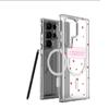 Прозрачный магнитный чехол с красным сердцем для iPhone 15/16/17 Pro Max – Полное покрытие