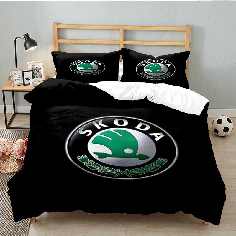 3PCS SKo-da Bedding Set Printed Duvet Cover Closure Includes 1 Duvet Cover & 2 Pillowcases for All Seasons Bedroom Decor