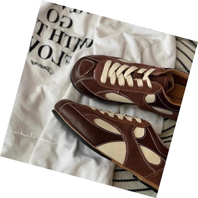 Модные трендовые туфли Forrest Gump женские 2025 года, новые ретро-туфли Maillard цвета с круглой головкой, повседневные спортивные туфли Dexun