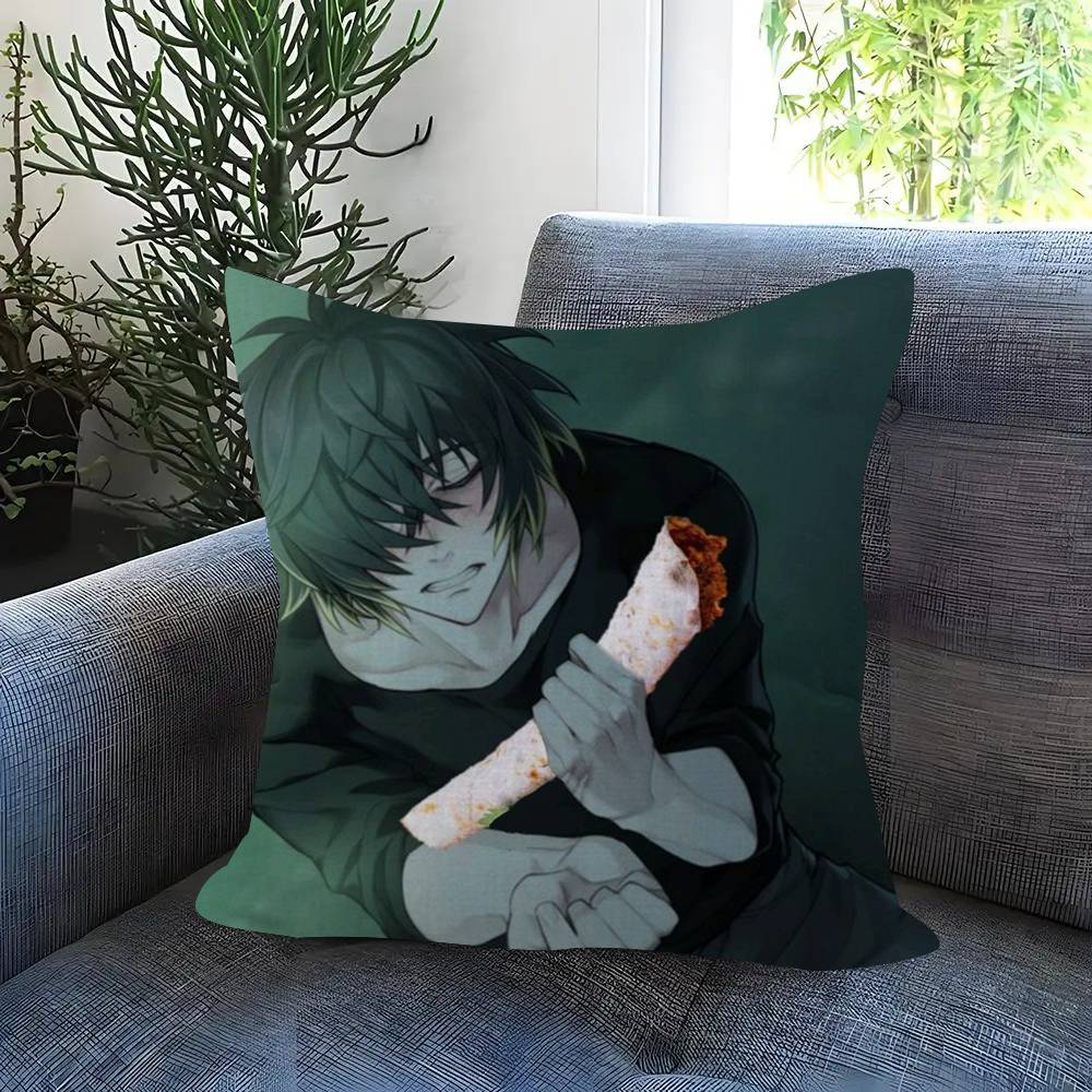 Anime Towa S-Slow D-Damage Double-Sided Printed Pillow Cover Short Plush Suitable Living Room Bedrooms Sofas Throw Cushion Cover