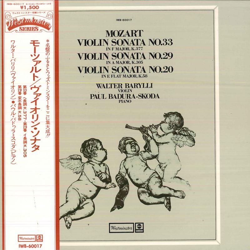 LP Record WALTER BARYLLI, PAUL BADURA SKODA - Mozart Violin Sonata No.33 In F Maj IWB60017 WESTMINSTER Japan Obi Classical Used