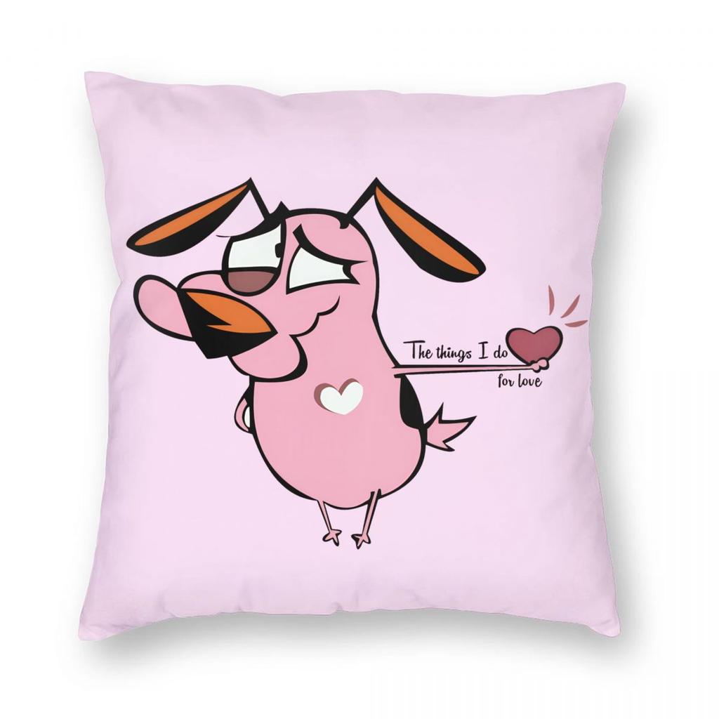 CCourages Cowardly Dog Cute Pillowcase Soft Polyester Cushion Cover Decorations Throw Pillow Case Cover Seater Square Xcm