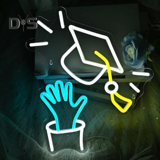 Светодиодная неоновая вывеска Congrat Grad, не мерцает, яркость регулируется, питание от USB, ночник Congrat Graduation Sign