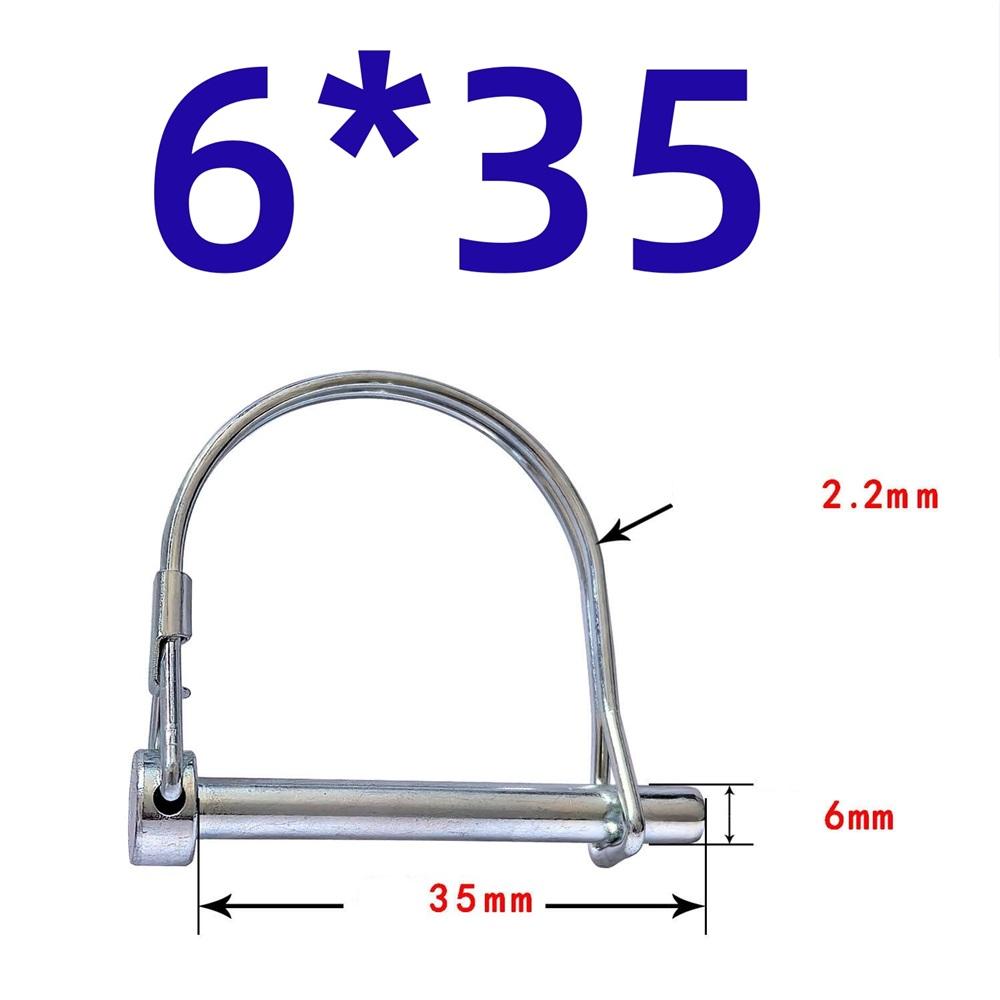 10 шт. Стопорный штифт с проволочным замком, Стопорный штифт с валом из углеродистой стали, Стопорный штифт с проволочным замком в виде круглой петли для гусеничной фермы и газона(6*50)