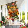 1pc Happy Fall Garden Flag Double-Sided, Durable Polyester with Sunflower & Pumpkin Design, Rustic Wooden Background - Perfect for Autumn Outdoor, La