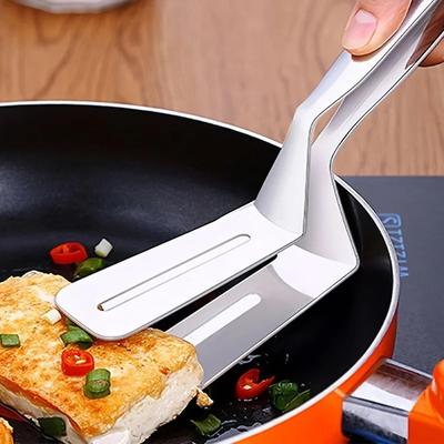 Щипцы для стейков из нержавеющей стали для кухни, щипцы для переворачивания продуктов на гриле, щипцы для гамбургеров, пиццы, пирогов, рыбы, хлеба