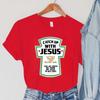 Женские футболки «Догони Иисуса» винтажные женские топы со стихами из Библии Harajuku христианская пародия женская одежда с короткими рукавами