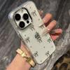 INS Корея Глиттер 3D Серебряный Бант Бусины Чехол для телефона для iPhone 17 Air 16 15 14 13 12 11 Pro Max Plus Эпоксидная оболочка Прозрачная бамперная крышка