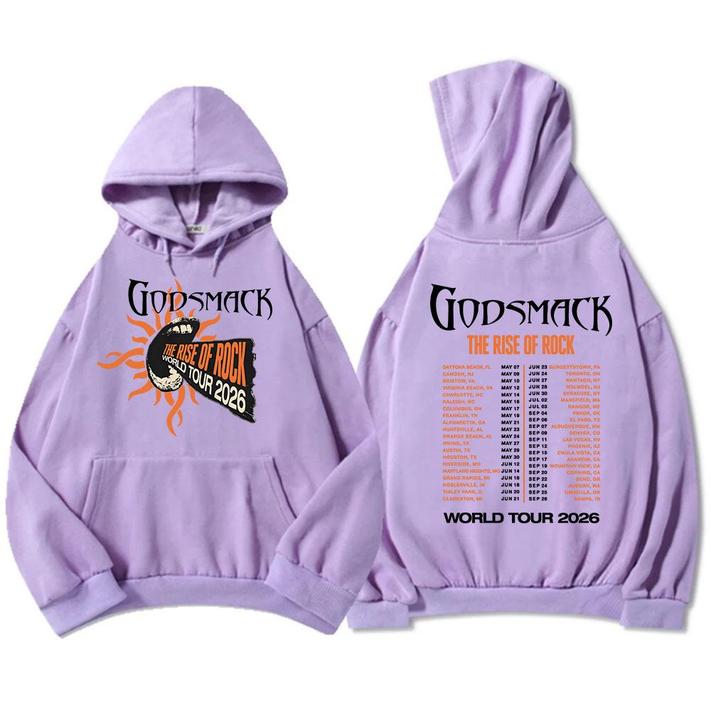 GODSMACK The Rise of Rock Tour 2026 Hoodies Casual Men Women Pullovers Graphic Tops Fleece Long Sleeve Hooded Sweatshirts