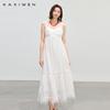 French Holiday Romantic Tassel Lace Camisole Dress