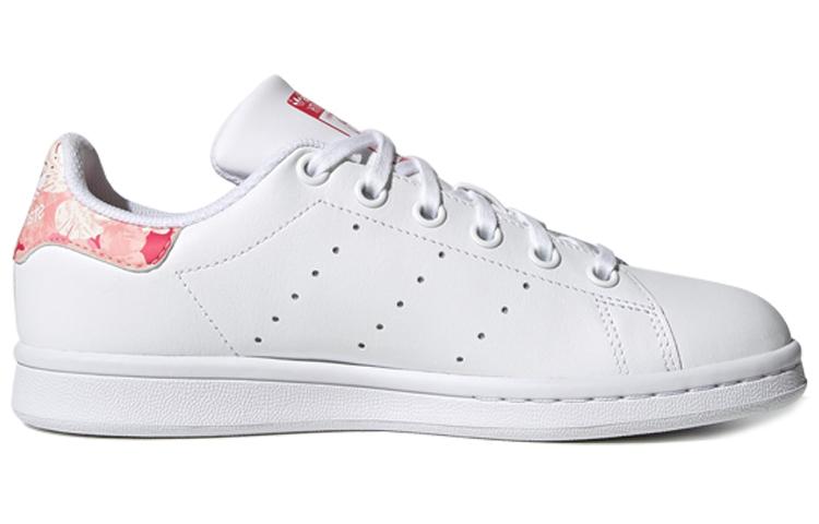 adidas Оригинальные STAN SMITH Низкие Кеды для Катания на Скейте Детские Розовые с Цветочным Хвостом Подростковые FV7405