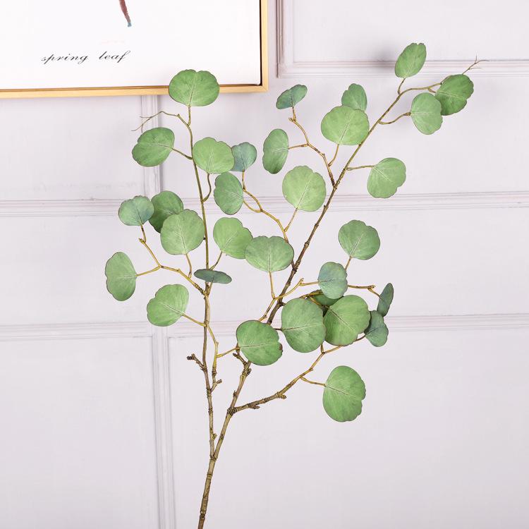 French Round Eucalyptus & Apple Leaf Simulated Plant for Wedding & Home Decor