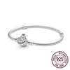 1/100 S925 silver heart crown snake bone bracelet women fashion jewelry DIY bracelet gift for her