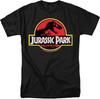 Jurassic Park Stone Logo Adult T Shirt Black New