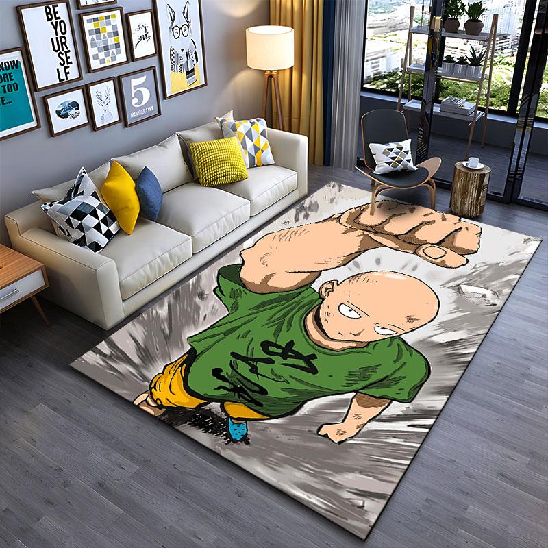 Bald Hero Punch Anime Carpet suitable as a non-slip mat for the living room or bedroom sofa