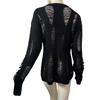 FiveFive Women Dark Goth Split Hole Knit Sweaters Black Gothic Lady Hollow Out Cool Pullover Sweater Autumn Sexy See Through Pull Jumpers