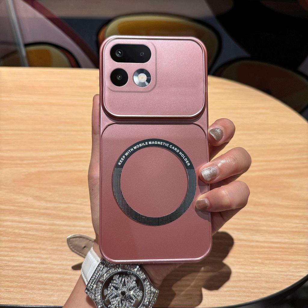 Магнитный чехол из ТПУ с металлическим покрытием для realme 16 Pro 5G Ударопрочный Матовый Мягкий Чехол