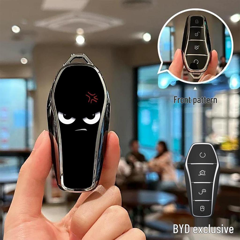 Чехол для ключа автомобиля BYD Han EV, Song Plus, Dolphin, Tang DMI, Qin L, Yuan Pro, Seagull 05 - Защитный корпус для ключа автомобиля