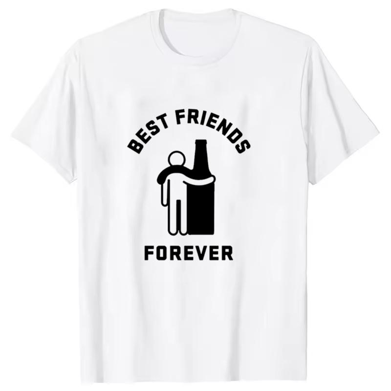 New Funny BEST FRISNDS FOREVER Print T Shirt Short Sleeve O Neck Loose Unisex Women Summer Cool Tshirt Unisex Tee Shirt Top Shirts
