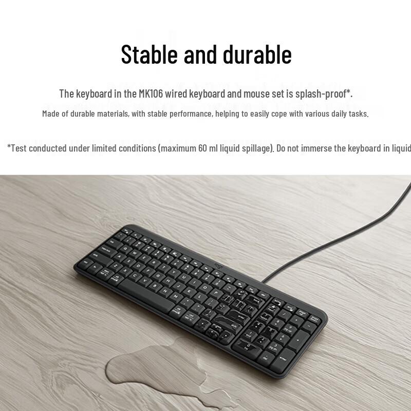 Logitech MK106 Compact Wired Keyboard and Mouse Combo
