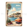 Ibiza Vintage Retro Travel Art Ceemko Metal Plaque Poster Customized Painting Cinema Garage Plaques Tin Sign Poster