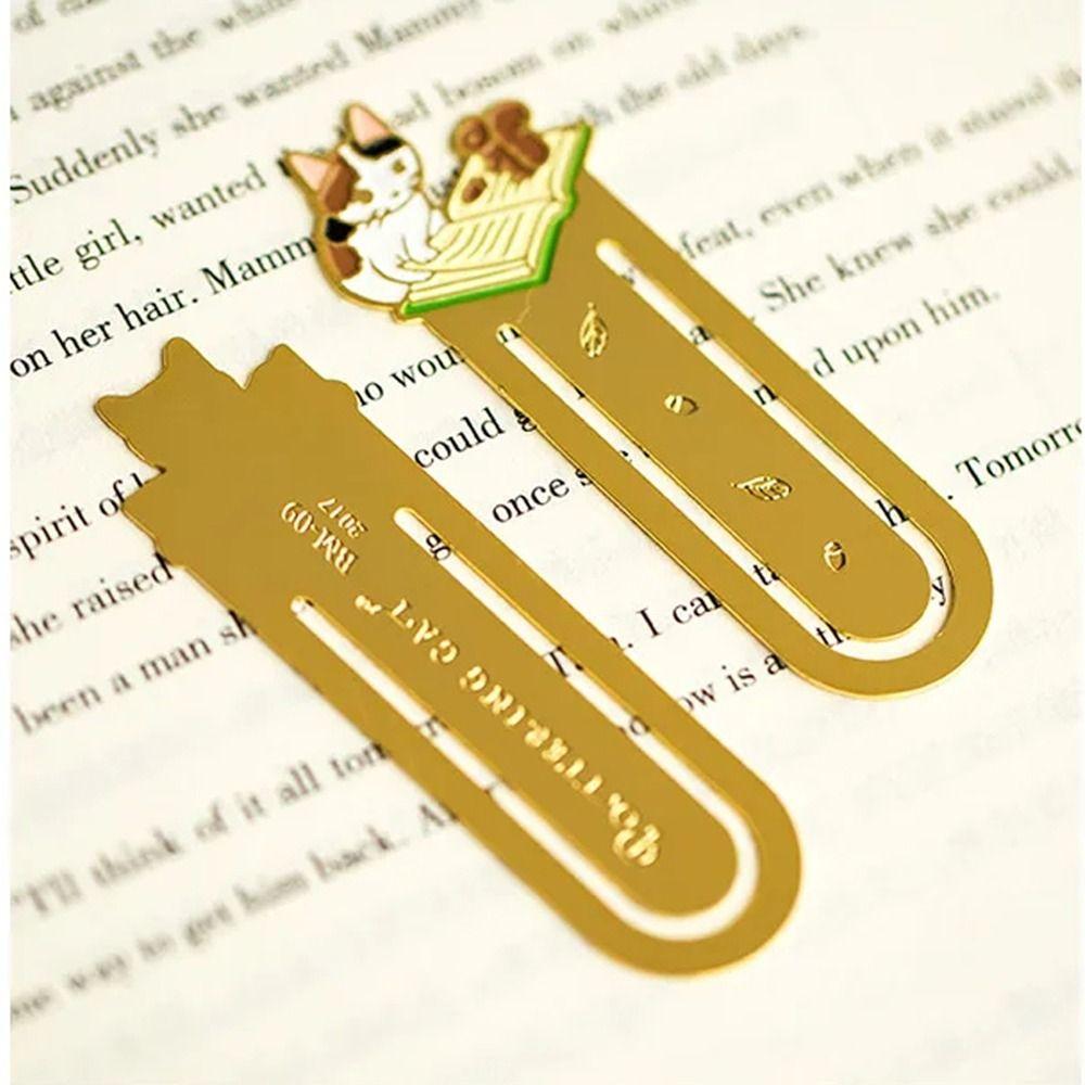 Закладка для книг Kawaii Reading Book Clip Cat Pagination Mark в японском стиле Metal Bookmark Gifts