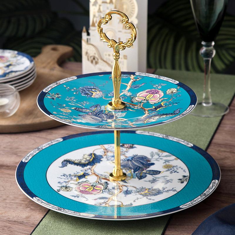 Европейская подставка для закусок к послеобеденному чаю, легкая роскошь, креативная посуда для закусок, бытовой керамический поднос, многоярусный поднос для закусок, конфетница