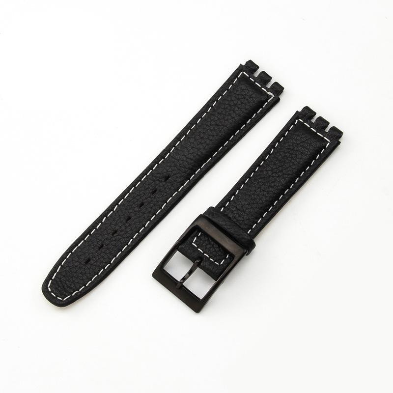 17mm 19mm Genuine Leather Watch Strap for Swatch YCS YAS YGS Wrist Band Pin Buckle Bracelet Men Sport Waterproof Watch Band