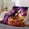 1pc Beauty and The Beast Printing Blanket - Soft, All-Season Throw for Office Blanket, Personalized Gift with Adorable Cartoon Design