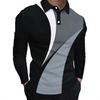 Long Sleeve Striped Polo Shirt, Stylish Casual Top for Men