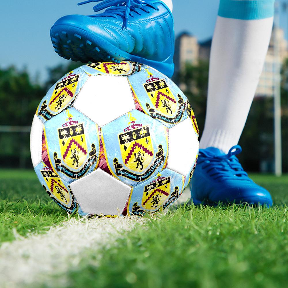 Burnley Football Club Soccer Ball, colorful, suitable for all ages, machine-stitched, PVC material, competition grade, durable and high bounce