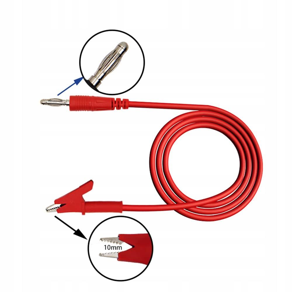 Test Leads For Multimeter/Laboratory Power Supply - Crocodile Clips 1500V 15A 100Cm (2 Pcs - Black And Red)