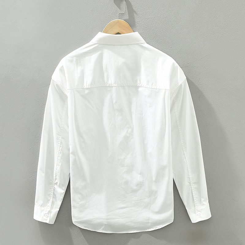 Spring Autumn Fashion Harajuku Slim Fit All Match Shirt Man Button Pockets Tops Long Sleeve Outerwear Loose Casual Ropa Hombre